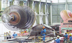 東海発電所タービン撤去作業