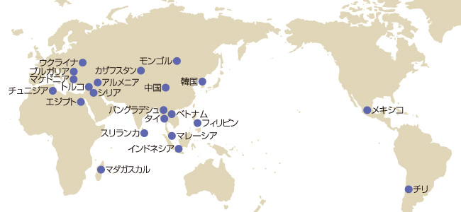 JICA研修生 受入実績国