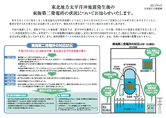 東北地方太平洋沖地震発生後の東海第二発電所の状況について