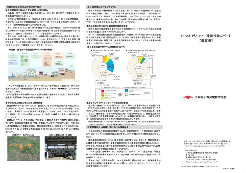 2024原電環境行動レポート(概要版)